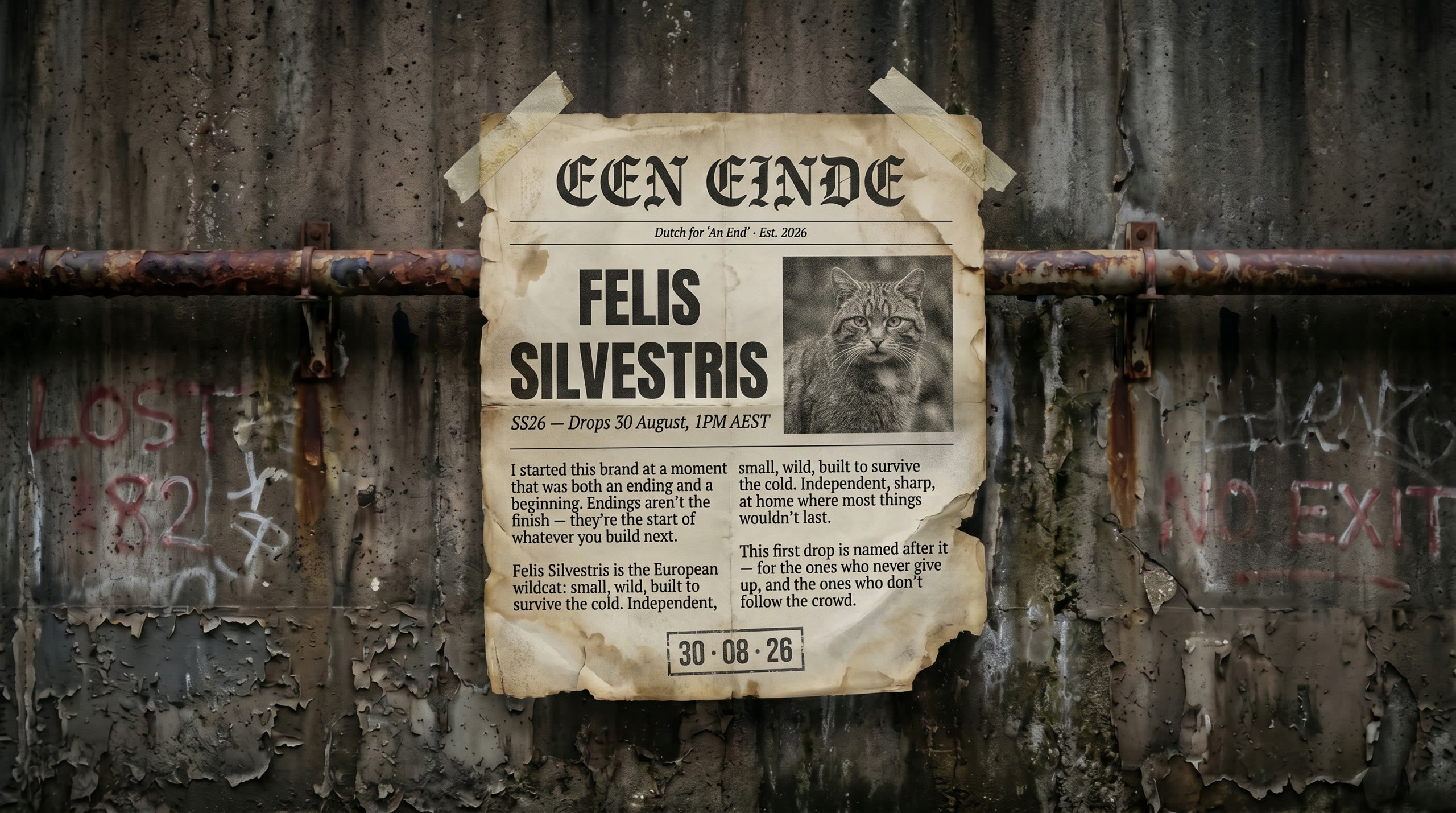 Een Einde — Felis Silvestris, drops 30 August